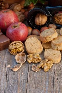 Nut biscuits Stock Photos