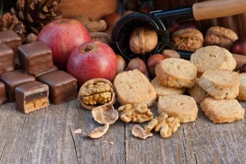 Nut biscuits Stock Photos