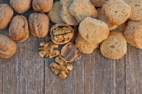 Nut biscuits Stock Photos