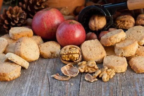 Nut biscuits Stock Photos