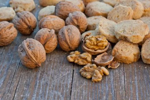 Nut biscuits Stock Photos
