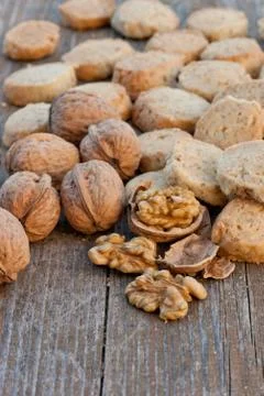 Nut biscuits Stock Photos