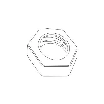 Nut bolt. flat vector icon Stock Illustration