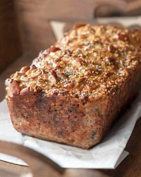 Nut bread with cranberries Stock Photos
