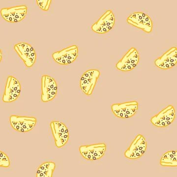 Nut bun food meal vector seamless pattern Stock Illustration