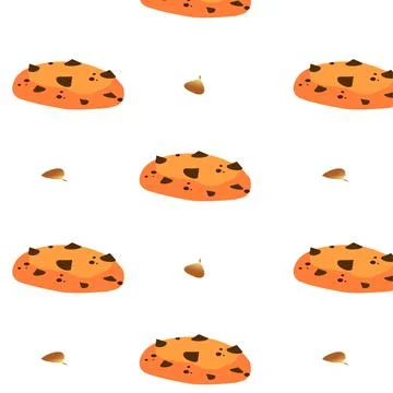 Nut cookies, pattern Stock Illustration