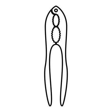 Nut cracker nutcracker contour outline line icon black color vector illustr.. Illustrazione stock