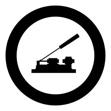 Nut cracker nutcracker icon in circle round black color vector illustration.. Illustrazione stock