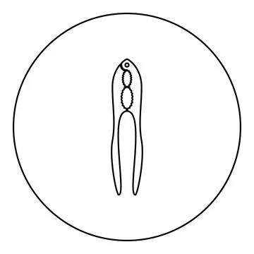 Nut cracker nutcracker icon in circle round black color vector illustration.. 스톡 일러스트