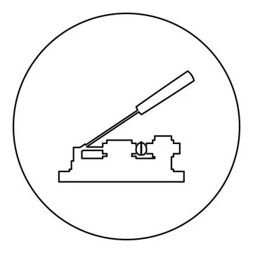 Nut cracker nutcracker icon in circle round black color vector illustration.. 스톡 일러스트