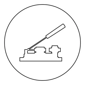 Nut cracker nutcracker icon in circle round black color vector illustration.. 스톡 일러스트