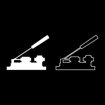 Nut cracker nutcracker set icon white color vector illustration image solid.. Stock Illustration