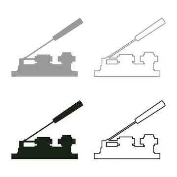 Nut cracker nutcracker set icon grey black color vector illustration image .. Illustration