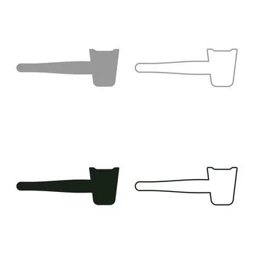 Nut cracker nutcracker set icon grey black color vector illustration image .. Stock Illustration