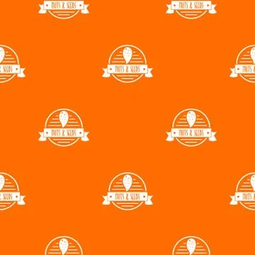 Nut emblem pattern vector orange イラスト素材