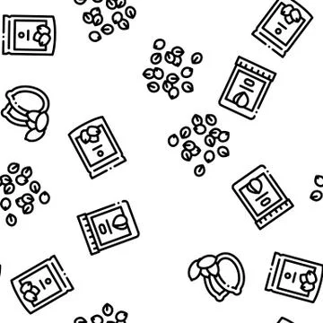 Nut Food Different Seamless Pattern Vector Illustrazione stock