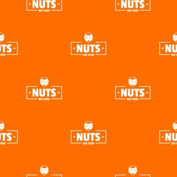 Nut food pattern vector orange 스톡 일러스트