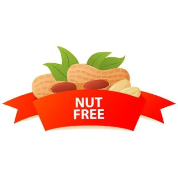 Nut free peanuts. Realistic vector illustration.Allergy Warning. Stock Illustration