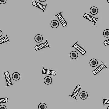 Nut furniture hardware fitting vector seamless pattern Illustration