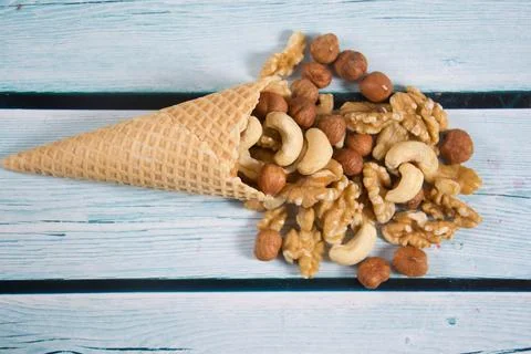 Nut ice cream Stock Photos