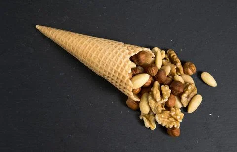 Nut ice cream Stock Photos