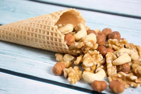 Nut ice cream Stock Photos