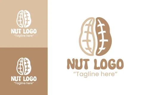 Nut Logo Elegant Gourmet Snack Emblem Stock Illustration