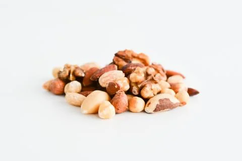 Nut mix isolated on white background Stock-Fotos