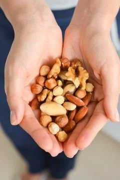 Nut mix isolated on white background Fotos Stock