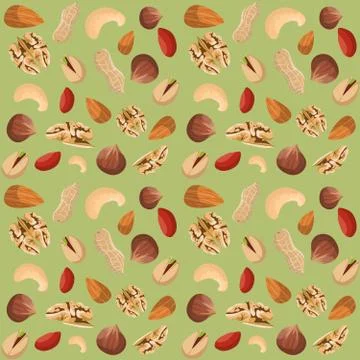 Nut mix seamless pattern Illustrazione stock