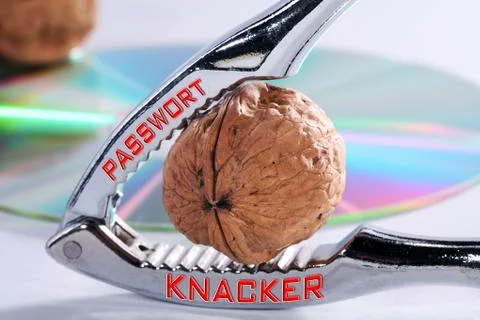 Nut with nutcracker close Stock Photos