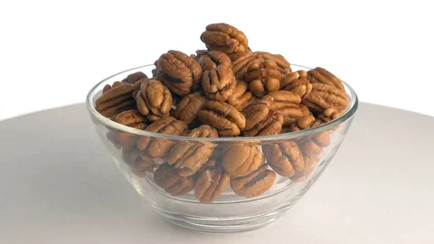 The nut pecan rotates on the turntable. Stock Footage