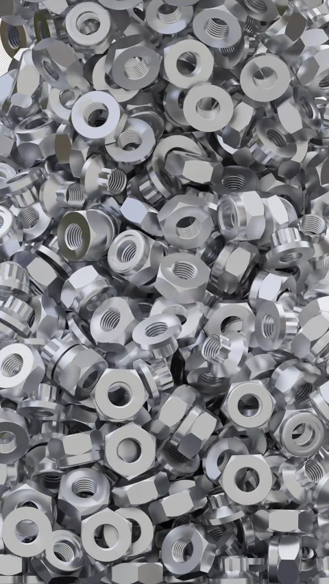 Nut Screw Fastener Hardware Portrait Vertical Video Animation Alpha Channel Stock Footage 300674584