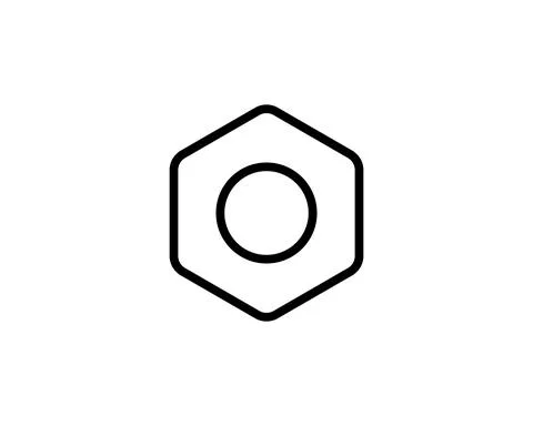 Nut for screw thin line icon, Car parts concept, screw-nut sign on white back Stock Illustration