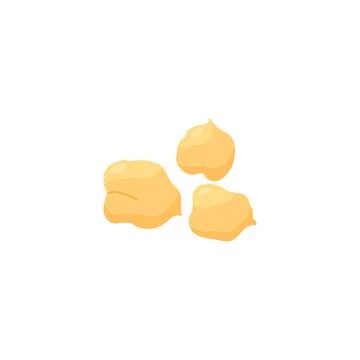 Nut seed opened and unshelled. Cartoon vector illustration of soft and fatty Stock Illustration