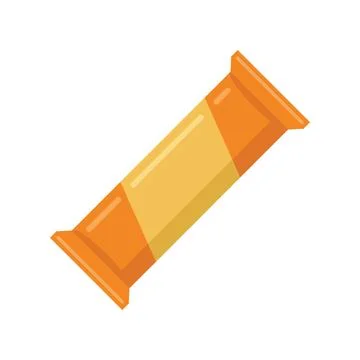 Nut snack bar icon flat vector. Sweet pack 스톡 일러스트