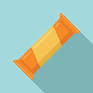 Nut snack bar icon flat . Sweet pack 스톡 일러스트