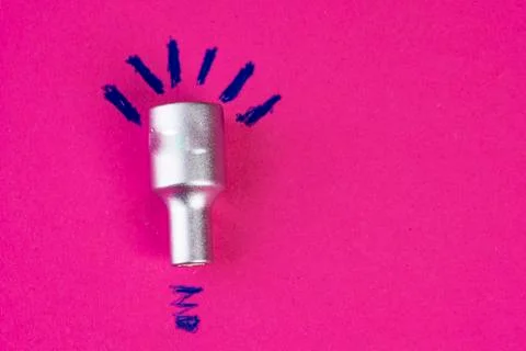 Nut socket idea on pink Stock-Fotos