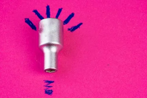 Nut socket idea on pink Stock Photos