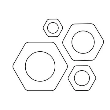 Nut tool vector icon workshop industrial instrument Illustrazione stock