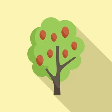 Nut tree icon flat vector. Harvest plant Stock Illustration
