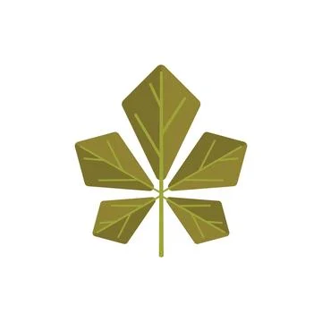 Nut tree leaf icon flat vector. Autumn fall Stock Illustration