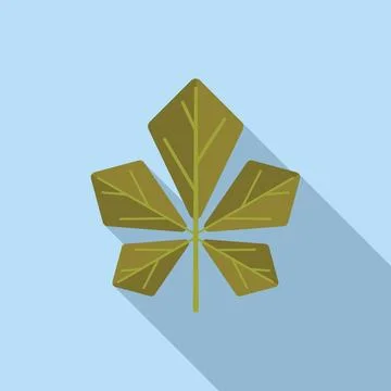 Nut tree leaf icon flat . Autumn fall Illustrazione stock