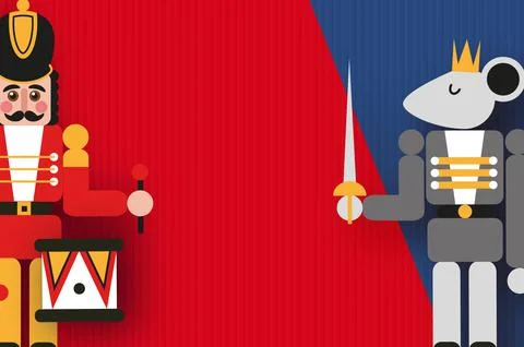 Nutcracker and Mouse King. Merry Christmas party. Happy New Year figurine Stock Illustration