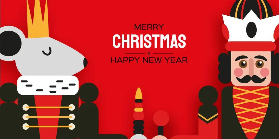 Nutcracker and Mouse King. Merry Christmas party. Happy New Year figurine Stock Illustration