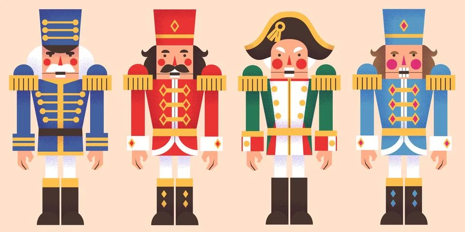 Nutcracker characters - Christmas ballet figures 스톡 일러스트