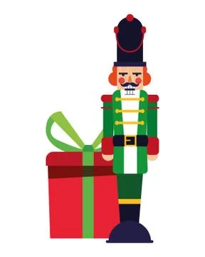 Nutcracker christmas gift box decoration 스톡 일러스트