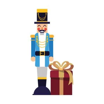Nutcracker christmas gift box decoration Illustrazione stock