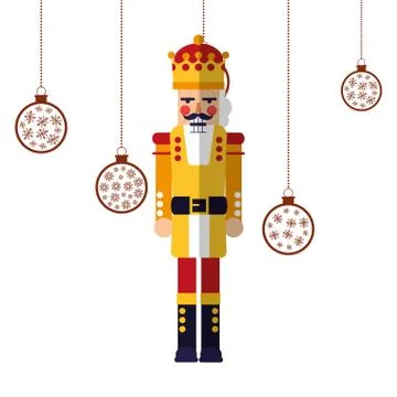 Nutcracker christmas hanging balls decoration イラスト素材
