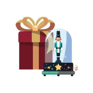 Nutcracker christmas snow globe gift decoration 스톡 일러스트